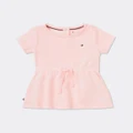 Tommy Hilfiger - Lace Collar SS Dress Babies - Dresses (Pink Crystal) Lace Collar SS Dress - Babies