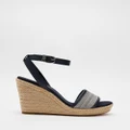 Tommy Hilfiger - TH Woven High Wedges - Heels (Space Blue) TH Woven High Wedges