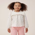 Cotton On Kids - Claire Long Sleeve Top - Tops (OFF-WHITE) Claire Long Sleeve Top