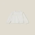 Cotton On Kids - Claire Long Sleeve Top - Tops (WHITE) Claire Long Sleeve Top
