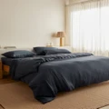 Sheet Society - Kane Bamboo Quilt Cover Set - Home (Navy) Kane Bamboo Quilt Cover Set
