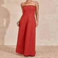 MON RENN - Celine Strapless Dress - Dresses (Magenta Orange) Celine Strapless Dress
