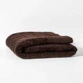 Aura Home - Luxury Velvet Quilted Throw - Home (Brown) Luxury Velvet Quilted Throw