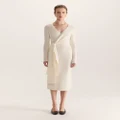 SABA - Elle Merino Wool Wrap Knit Dress - Dresses (white) Elle Merino Wool Wrap Knit Dress