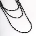 Lovisa - Coated Black Triple Row Bead &amp; Facet Necklace - Face Masks (Black) Coated Black Triple Row Bead &amp; Facet Necklace