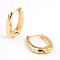 Lovisa - Gold Plated Long Oval Plain Huggie Earrings - Hair Accessories (Gold) Gold Plated Long Oval Plain Huggie Earrings