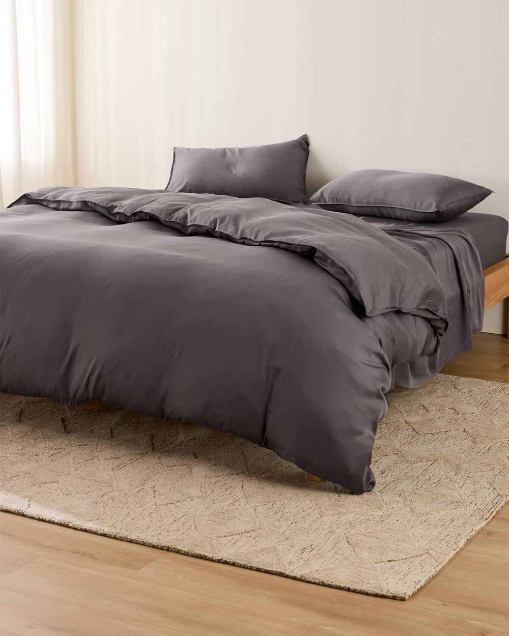 Sheet Society - Kane Bamboo Quilt Cover Set - Home (Grey) Kane Bamboo Quilt Cover Set