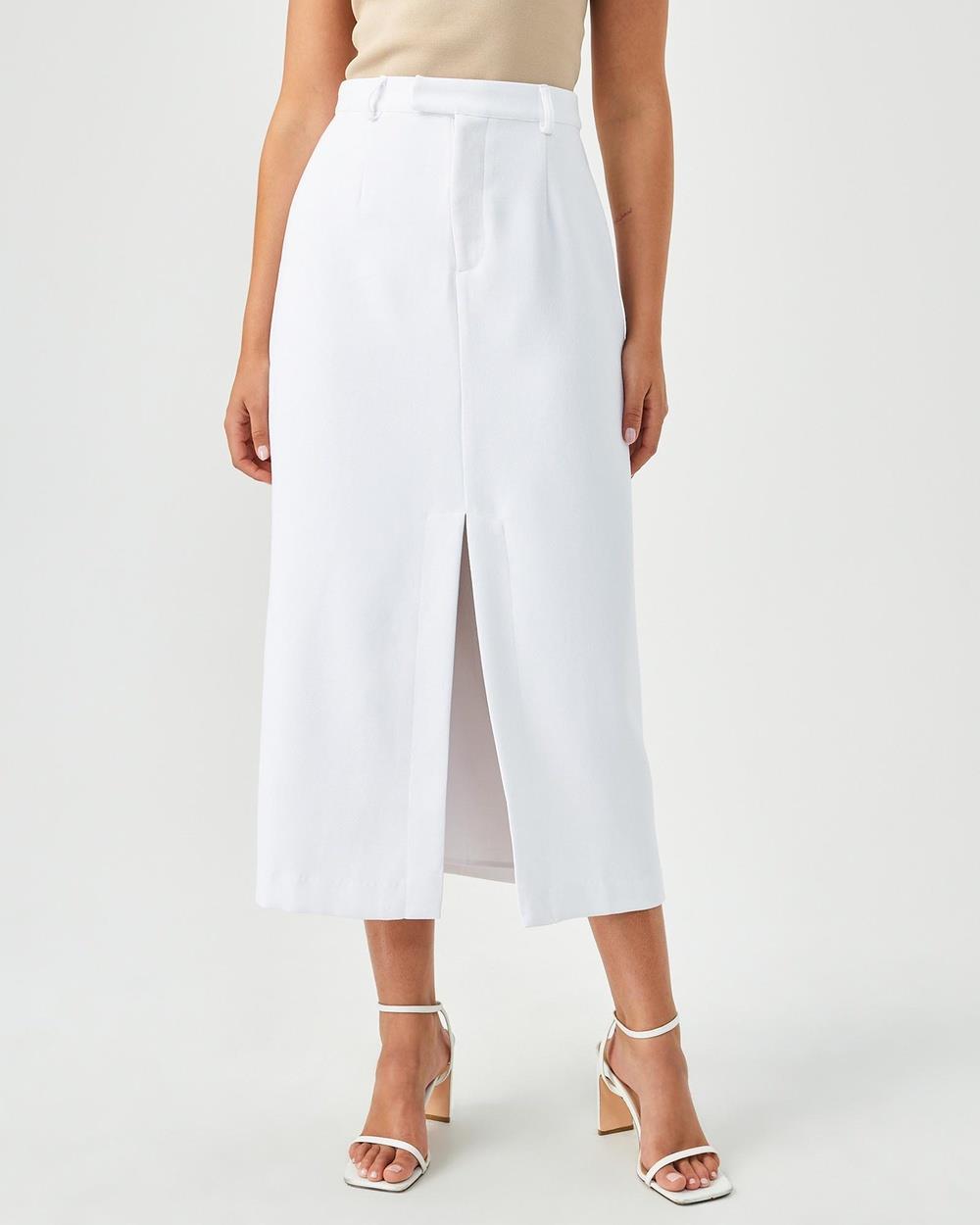 Tussah - Mandi Midi Skirt - Skirts (White) Mandi Midi Skirt