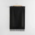 & Other Stories - Fringed Wool Blanket Scarf - Scarves & Gloves (Black) Fringed Wool Blanket Scarf