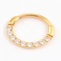 Lovisa - Gold Plated Titanium Cubic Zirconia Clicker Ring 6mm - Jewellery (Gold) Gold Plated Titanium Cubic Zirconia Clicker Ring 6mm
