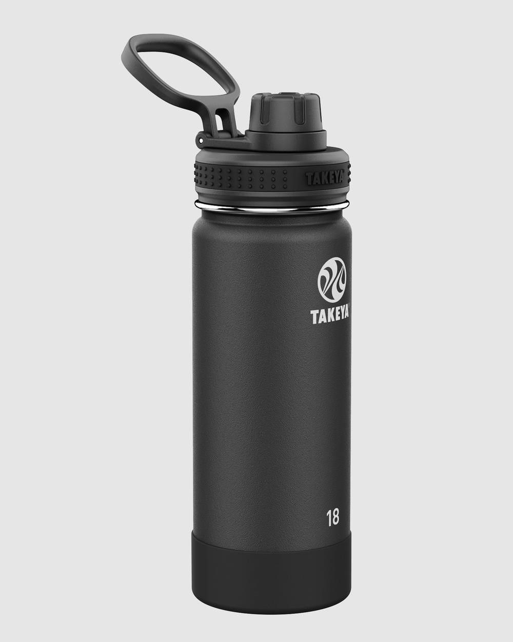 TAKEYA - Actives Insulated Steel Bottle Onyx 530Ml Spout Lid - Water Bottles (N/A) Actives Insulated Steel Bottle Onyx 530Ml Spout Lid