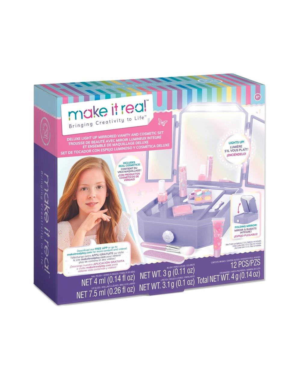Make It Real - Deluxe Light up Vanity and Cosmetic Set - Activity Kits (Multi) Deluxe Light up Vanity and Cosmetic Set