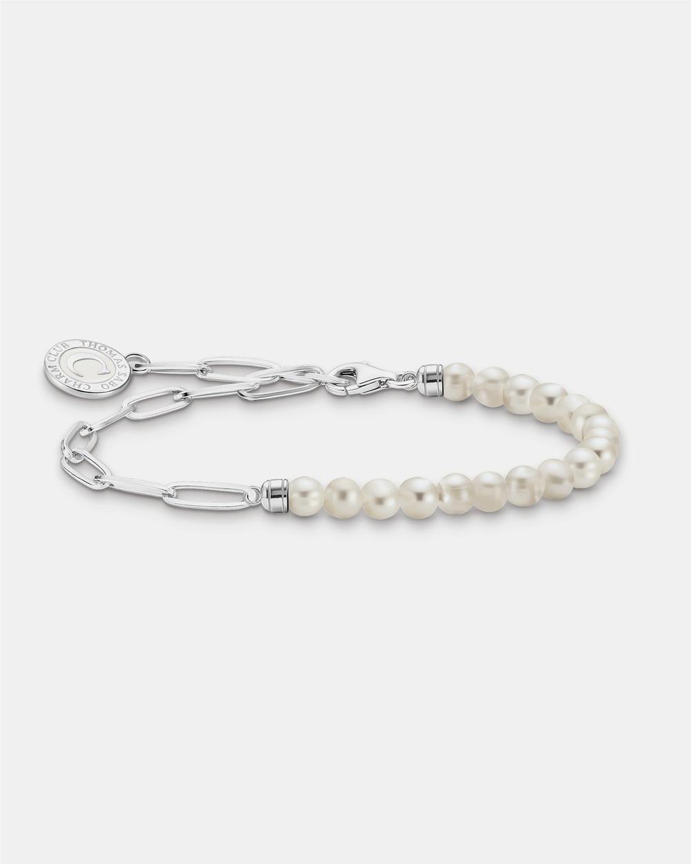 THOMAS SABO - Charm Bracelet with Pearls and Chain Links Silver - Jewellery (Silver) Charm Bracelet with Pearls and Chain Links Silver