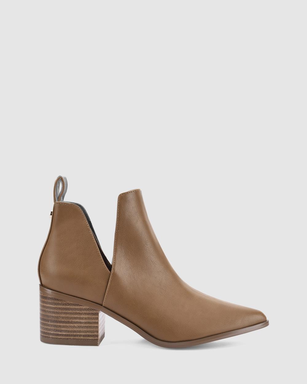 Verali - Fierce Cut Out Ankle Boots - Ankle Boots (Tan Softee) Fierce Cut Out Ankle Boots