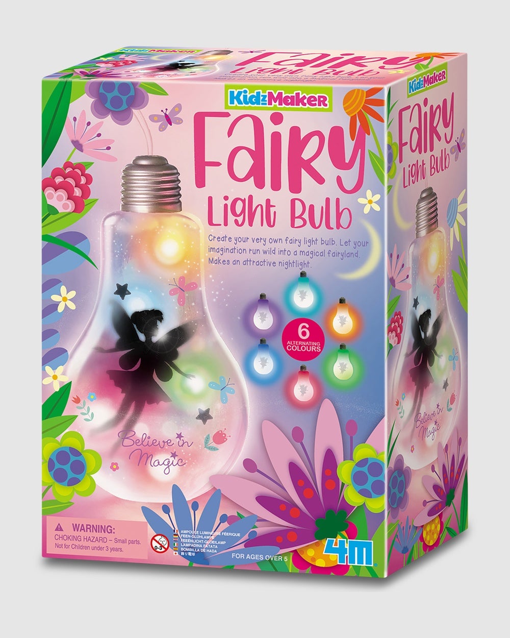 4M - 4M KidzMaker Fairy Light Bulb - Arts & Crafts (Multi Colour) 4M - KidzMaker - Fairy Light Bulb