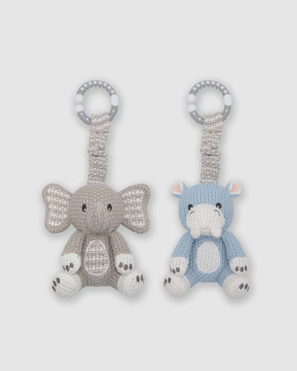 Living Textiles - 2 Pack Stroller Toys Elephant &amp; Hippo - Carriers & Bouncers (multi) 2 Pack Stroller Toys - Elephant &amp; Hippo