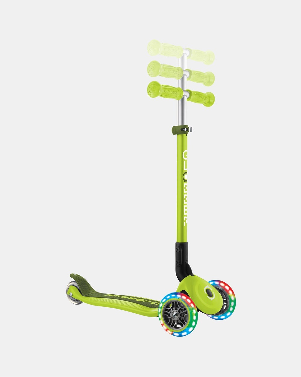Globber - Primo Foldable Lights Scooter - Scooters (Lime Green) Primo Foldable Lights Scooter