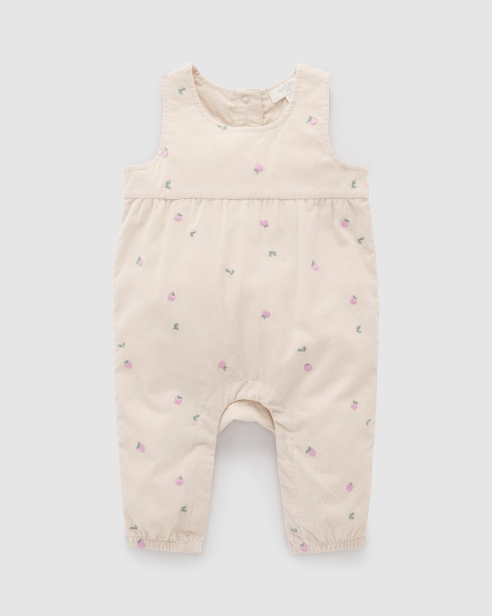 Purebaby - Embroidered Corduroy Romper Kids Babies - Rompers (Orchard Broderie) Embroidered Corduroy Romper - Kids-Babies