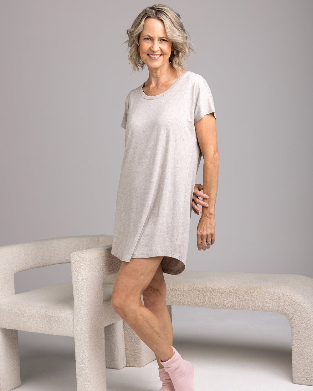Bamboo Body - Niah Night Dress - Sleepwear (Oatmeal) Niah Night Dress