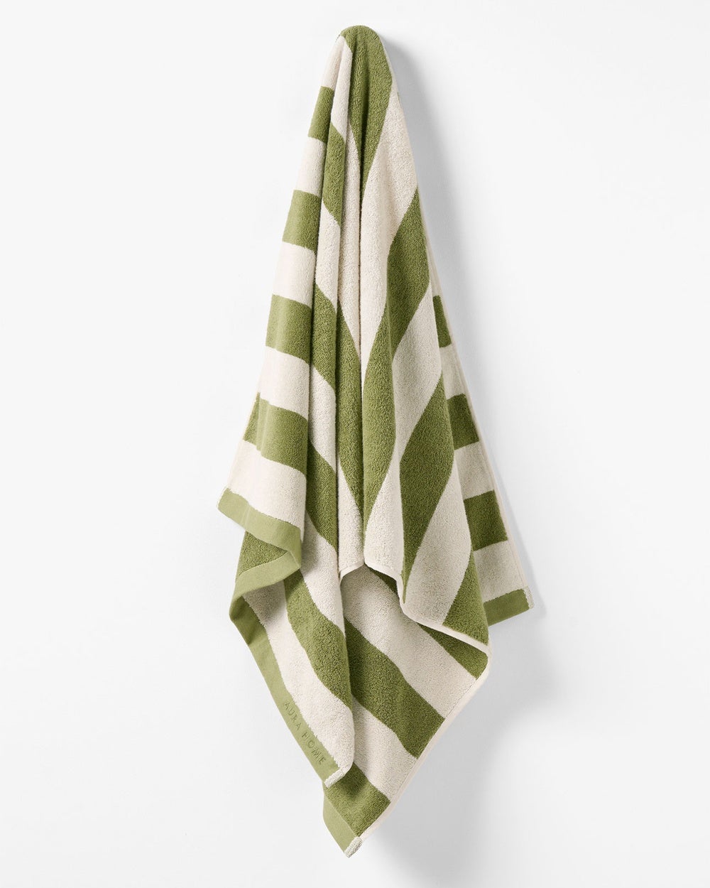 Aura Home - Riviera Stripe Bath Towel - Bathroom (Caper) Riviera Stripe Bath Towel