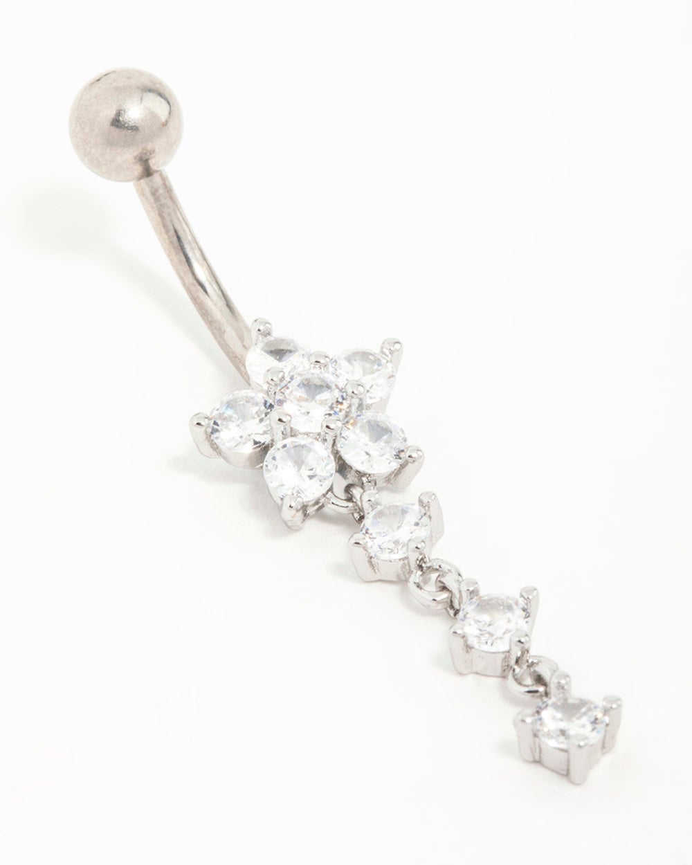 Lovisa - Titanium Butterfly Cubic Zirconia Drop Belly Bar - Jewellery (N/A) Titanium Butterfly Cubic Zirconia Drop Belly Bar