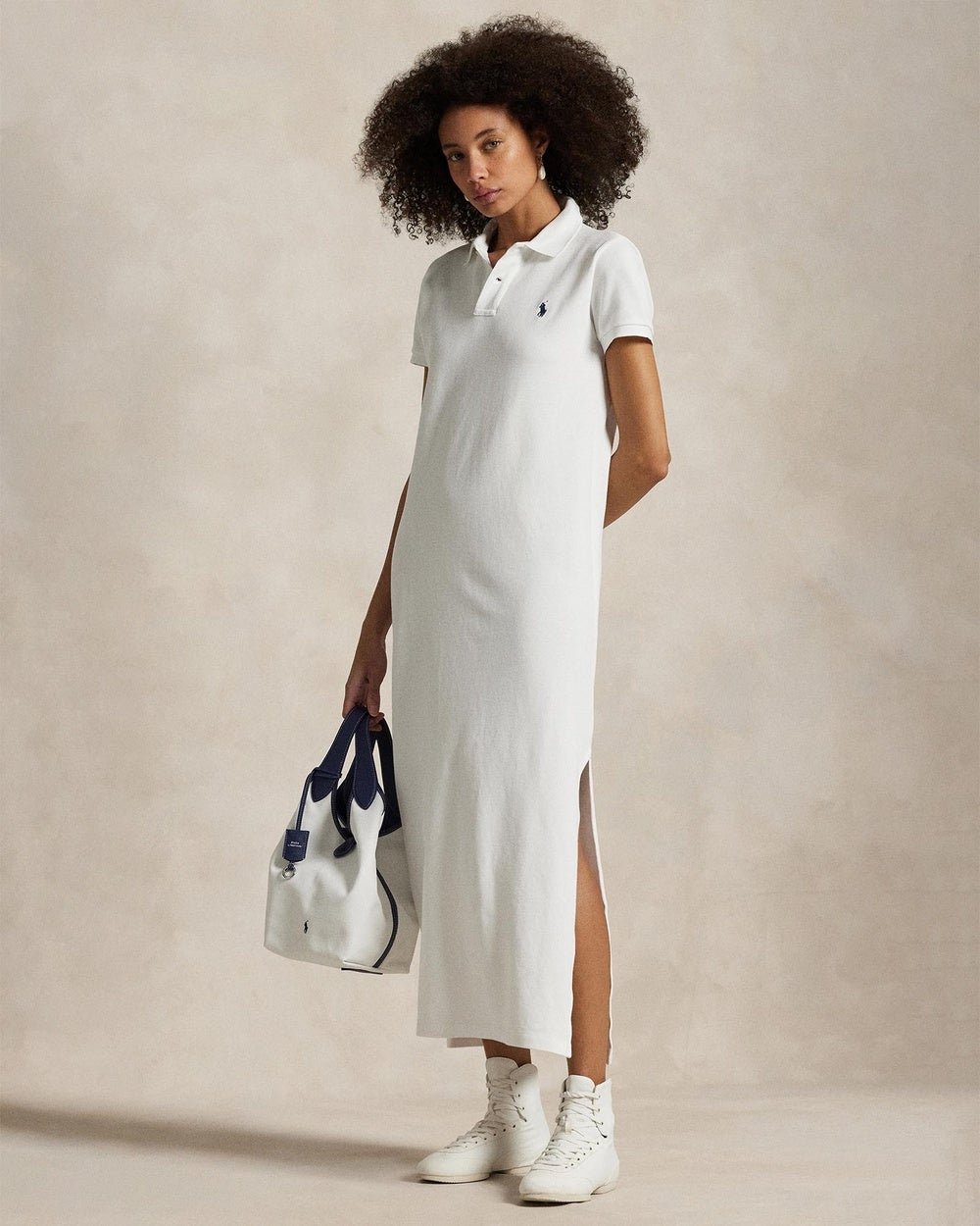 Polo Ralph Lauren - Cotton Mesh Polo Dress - Dresses (White) Cotton Mesh Polo Dress