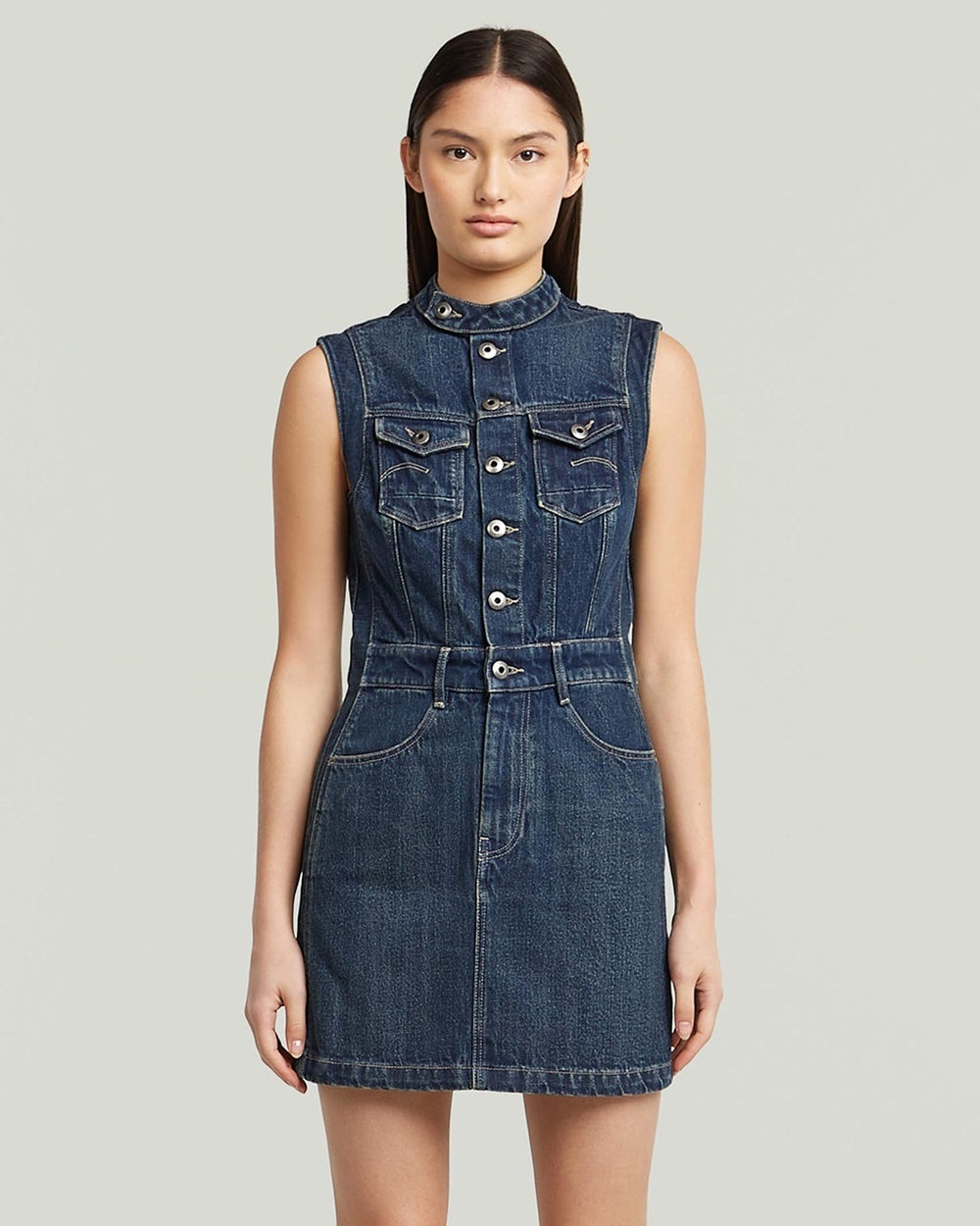 G-Star - Moto Slim Dress SL - Dresses (Antique Faded Twister) Moto Slim Dress SL