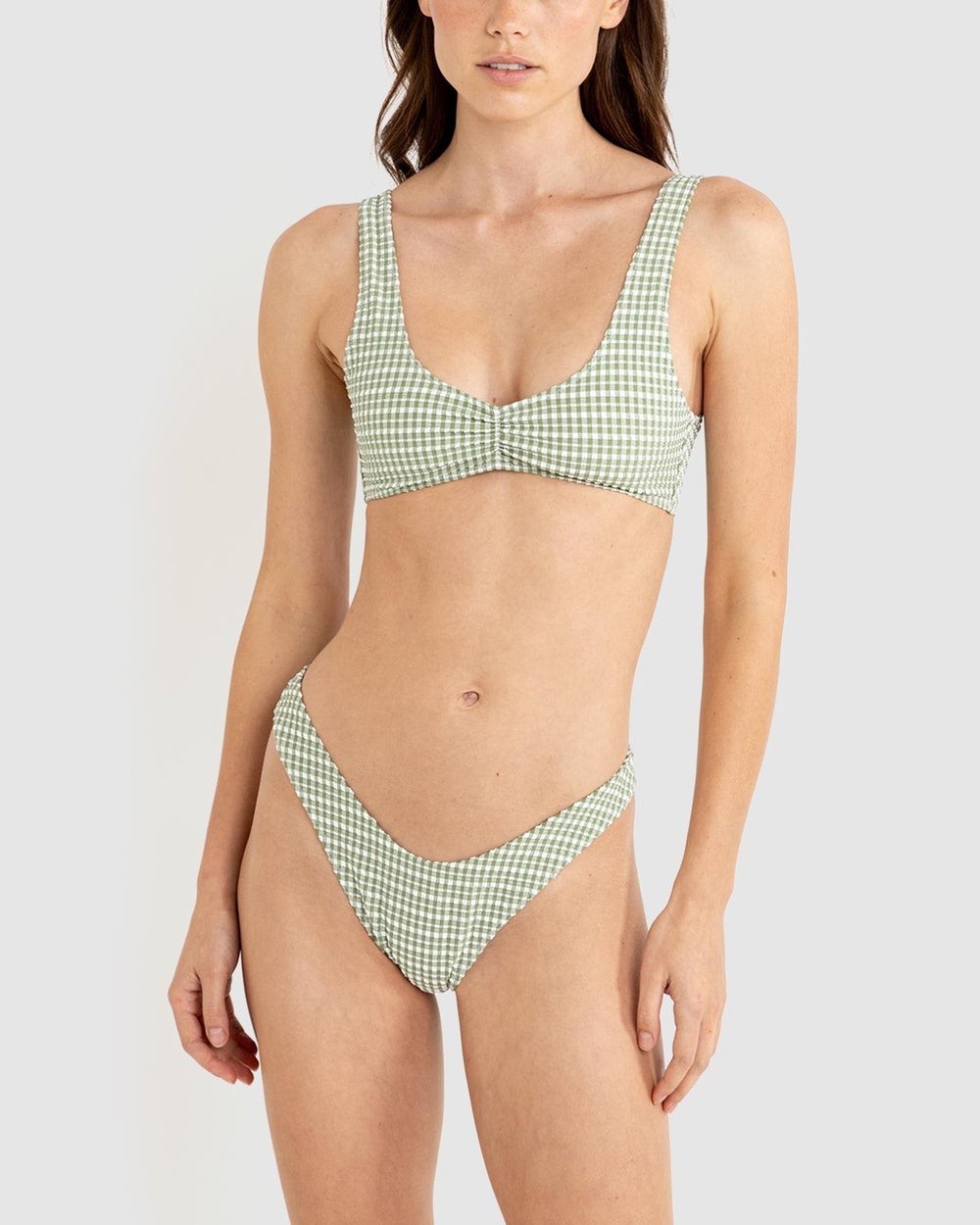 Rhythm - Lola Check Crop Top - Bikini Tops (Green) Lola Check Crop Top