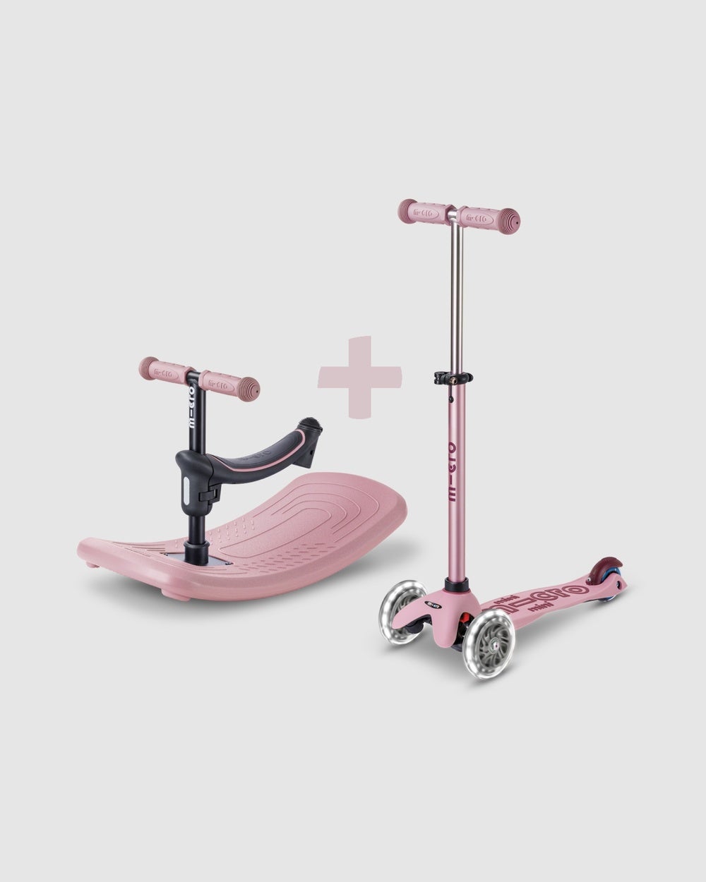 Micro Scooters - Micro Rock and Go Deluxe Magic LED Scooter - Scooters (Dusty Pink) Micro Rock and Go Deluxe Magic LED Scooter