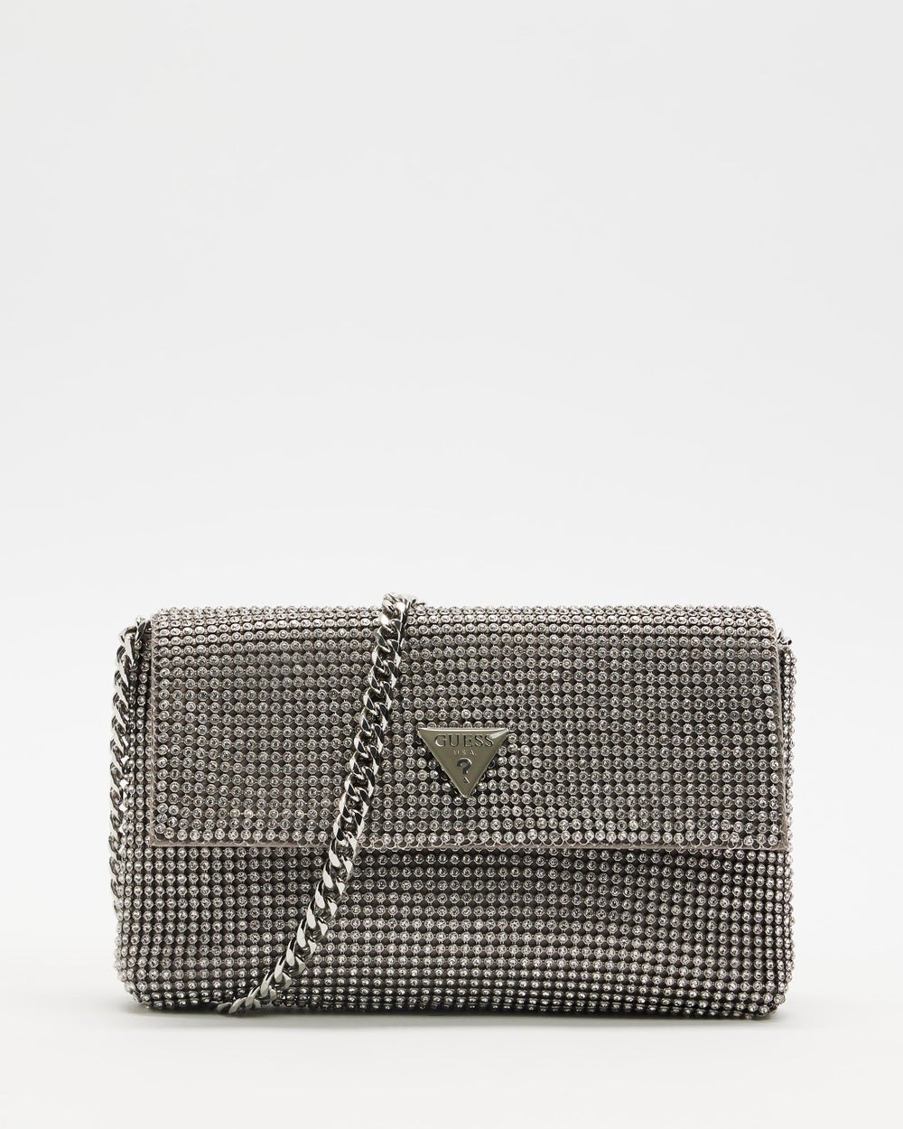 GUESS - Zalina Flap Clutch - Clutches (Silver) Zalina Flap Clutch