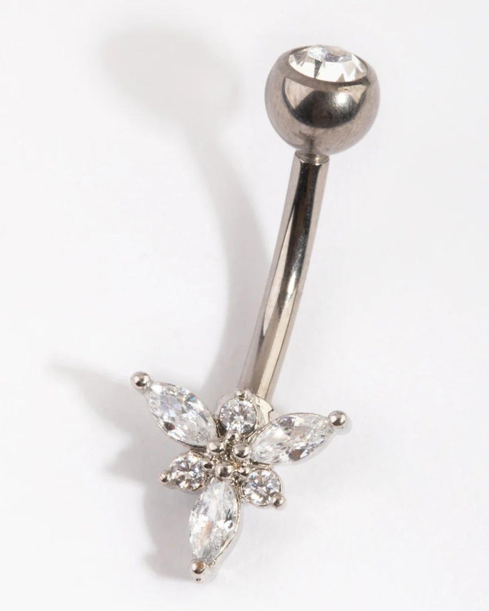 Lovisa - Titanium Diamante Belly Bar - Jewellery (Silver) Titanium Diamante Belly Bar