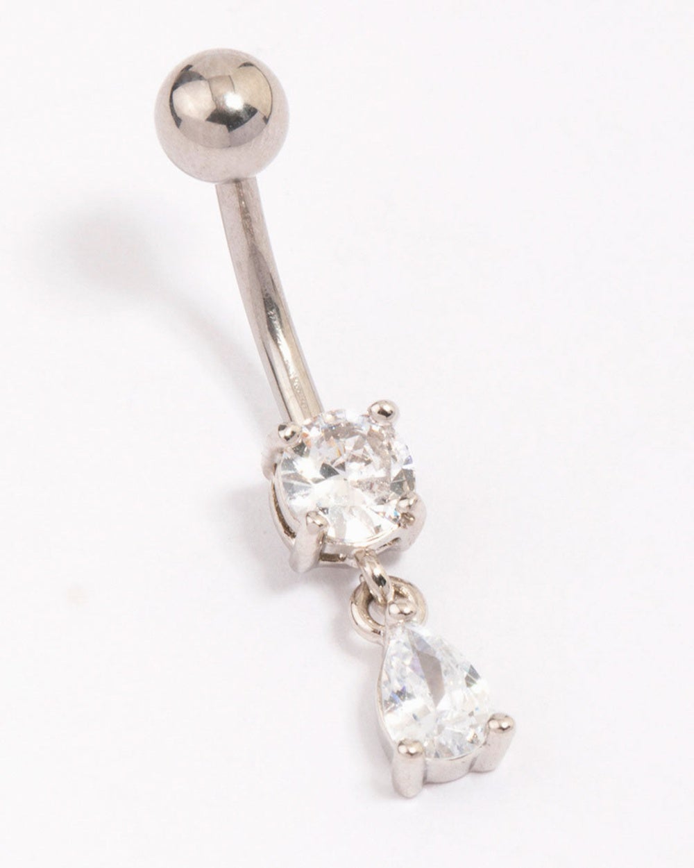 Lovisa - Surgical Steel Cubic Zirocnia Pear Drop Belly Piercing - Jewellery (Silver) Surgical Steel Cubic Zirocnia Pear Drop Belly Piercing