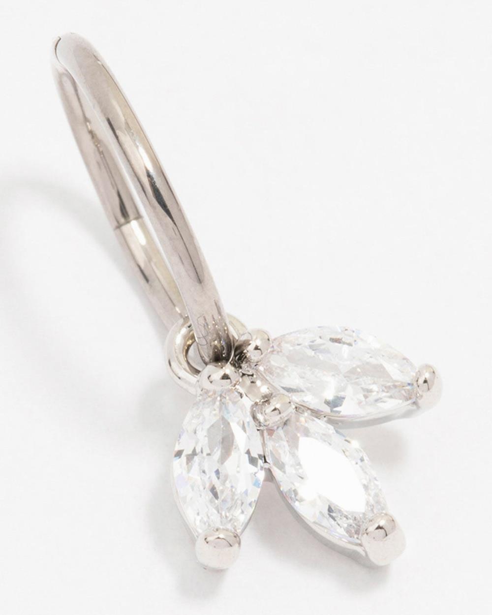 Lovisa - Titanium Marquise Dangle Belly Ring - Jewellery (Silver) Titanium Marquise Dangle Belly Ring