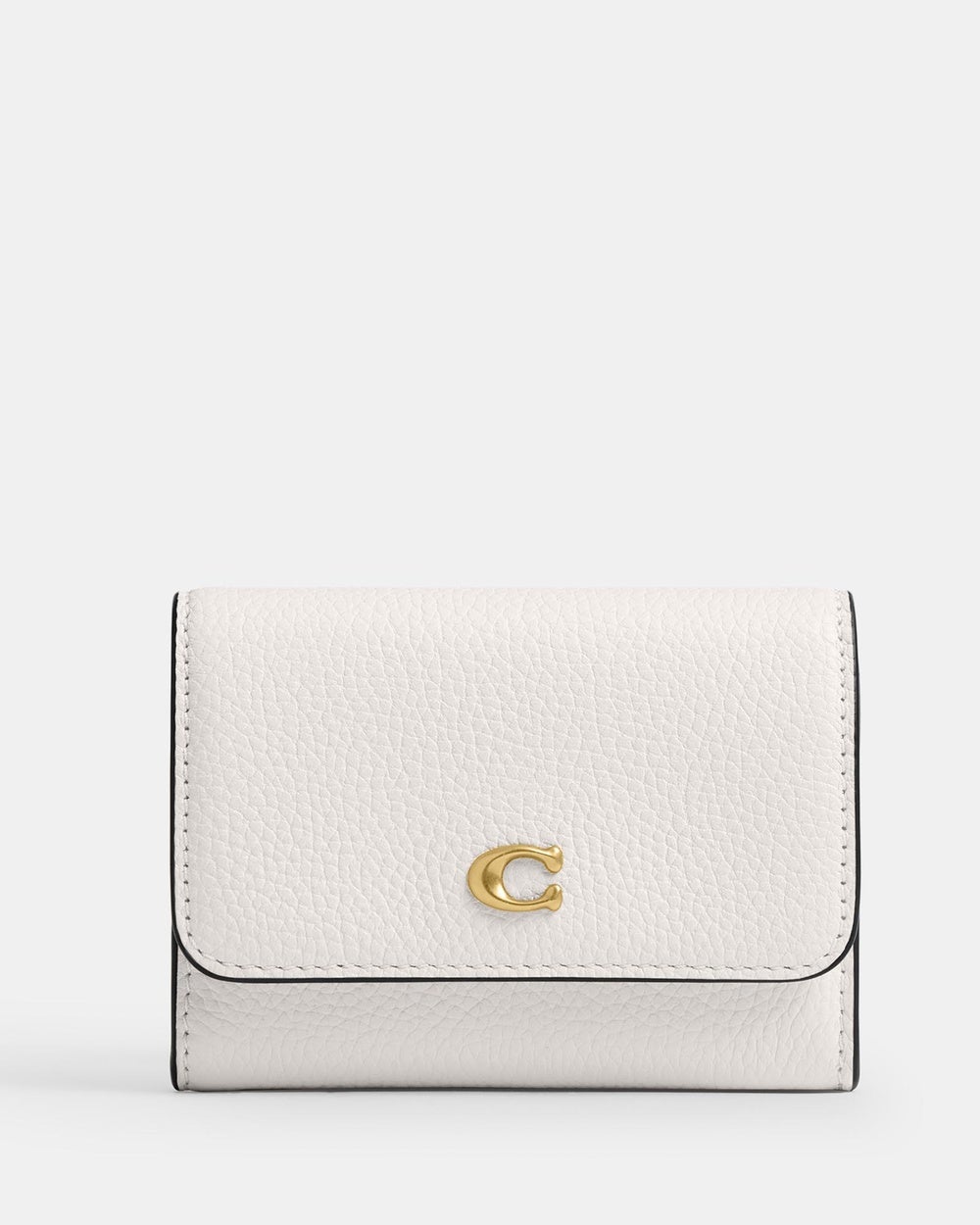 Coach - Polished Pebble Leather Essential Flap Card Case - Wallets (Chalk) Polished Pebble Leather Essential Flap Card Case