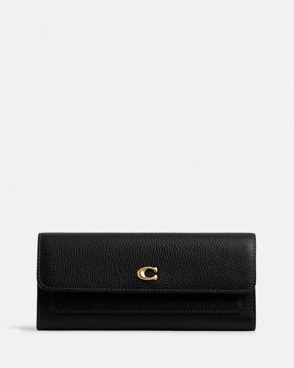 Coach - Polished Pebble Leather Essential Long Wallet - Wallets (Black) Polished Pebble Leather Essential Long Wallet