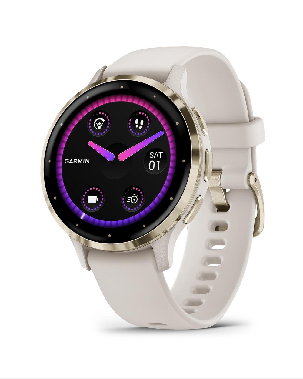 Garmin - Venu 3S - Smart Watches (Ivory & Soft Gold) Venu 3S