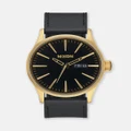 Nixon - Sentry Leather Watch - Watches (Gold & Black) Sentry Leather Watch