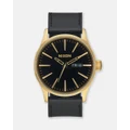 Nixon - Sentry Leather Watch - Watches (Gold & Black) Sentry Leather Watch