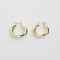 Luv Aj - The Baby Amalfi Gold Tube Hoop Earrings - Jewellery (Gold) The Baby Amalfi Gold Tube Hoop Earrings