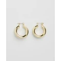 Luv Aj - The Baby Amalfi Gold Tube Hoop Earrings - Jewellery (Gold) The Baby Amalfi Gold Tube Hoop Earrings