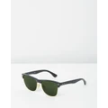Ray-Ban - Clubmaster Oversized RB4175 - Sunglasses (Black & Solid Colour Green) Clubmaster Oversized RB4175