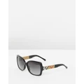 Burberry - Heritage Printed Check BE4160 - Sunglasses (Black & Grey Gradient) Heritage Printed Check BE4160