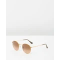 Ray-Ban - Round Metal RB3447 - Sunglasses (Bronze & Pink Gradient Brown) Round Metal RB3447