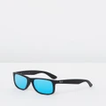 Ray-Ban - Justin RB4165 - Sunglasses (Black & Mirror Blue) Justin RB4165