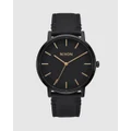 Nixon - Porter Leather Watch - Watches (All Black & Gold) Porter Leather Watch