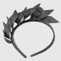Max Alexander - Black Leather Flowers Headband - Fascinators (black) Black Leather Flowers Headband