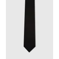 Oxford - Black Tie Cotton Skinny - Ties (Black) Black Tie Cotton Skinny