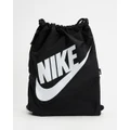 Nike - Heritage Drawstring Bag - Backpacks (Black & White) Heritage Drawstring Bag