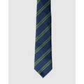RUMI - Stripe Navy & Green Necktie - Ties (Navy) Stripe Navy & Green Necktie