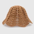 Ford Millinery - Daisy Crochet Bucket Hat (tan) - Hats (Straw) Daisy Crochet Bucket Hat (tan)